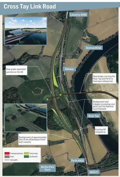  ??  ?? The designs for the Cross Tay Link Road were unveiled to the public yesterday.