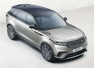  ?? RANGE ROVER ?? The low-slung roofline is a giveaway that the Velar is from the same design playbook as the Range Rover Evoque.