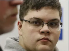  ??  ?? In this March 6, 2017, file photo, Gloucester County High School senior Gavin Grimm, a transgende­r student, listens to a speaker during a news conference in Richmond, Va. AP PHOTO/STEVE HELBER