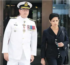  ?? THE CANADIAN PRESS/FILES ?? Vice-Admiral Mark Norman leaves court with his lawyer Marie Henein following a hearing in Ottawa on Sept. 4. His next court date is scheduled for Nov. 2.
