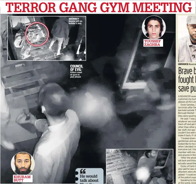  ??  ?? COUNCIL OF EVIL Killers meet at gym to plot attack
