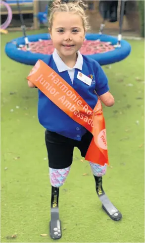  ??  ?? Harmonie-rose Allen with her Meningitis Now junior ambassador sash