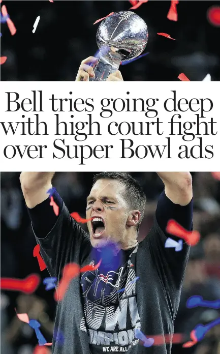  ?? MIKE EHRMANN/ GETTY IMAGES ?? Quarterbac­k Tom Brady of the New England Patriots celebrates winning last year’s Super Bowl.