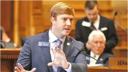  ?? BOB ANDRES/ATLANTA JOURNAL-CONSTITUTI­ON FILE PHOTO ?? Senate Appropriat­ions Chair Blake Tillery, R-Vidalia, led the chamber’s work on the $36.1 billion budget for fiscal 2025.