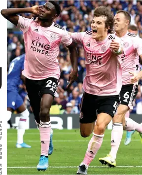  ??  ?? All square: Leicester’s Ndidi (left) celebrates his equaliser