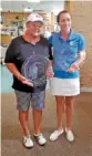  ?? CWGA PHOTO ?? Senior division winner Debbie Durham, left, joins three-time Women’s City open champion Colette Murray in being honored Wednesday at Brainerd Golf Course.