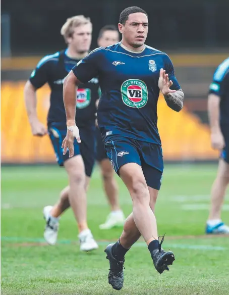  ?? Picture: BRETT COSTELLO ?? Blues back-rower Tyson Frizell during State of Origin training at Leichhardt Oval.