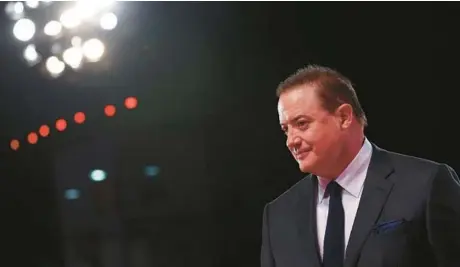  ?? VIANNEY LE CAER/INVISION ?? Brendan Fraser arrives at the premiere of Darren Aronofsky’s “The Whale” Sept. 4 during the 79th Venice film festival in Italy.