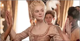  ?? OLLIE UPTON/HULU/TNS ?? Elle Fanning stars as Catherine the Great in Hulu’s new take on the subject, “The Great,” premiering today.