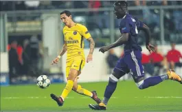  ?? FOTO: GETTY ?? Ángel di María, durante el partido entre el PSG y el Anderlecht en Champions