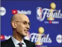  ?? JEFF CHIU — THE ASSOCIATED PRESS ?? NBA Commission­er Adam Silver speaks at a news conference before Game 1 of the NBA Finals in San Francisco.