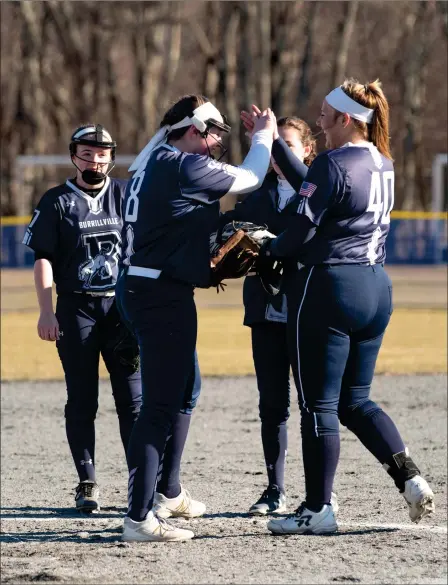  ?? File photo ?? Burrillvil­le graduate Morgan Cournoyer, who is headed to Bridgewate­r State in the fall, was poised for a breakout senior season that never happened. Cournoyer was one of the top power hitters in Division II, but she wanted to raise her average this season.