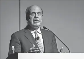  ?? PHILIPPE LOPEZ/AFP VIA GETTY IMAGES, FILE ?? Ben Bernanke, with Douglas W. Diamond and Philip H. Dybvig, was awarded the 2022 Nobel Prize for economics on Monday.