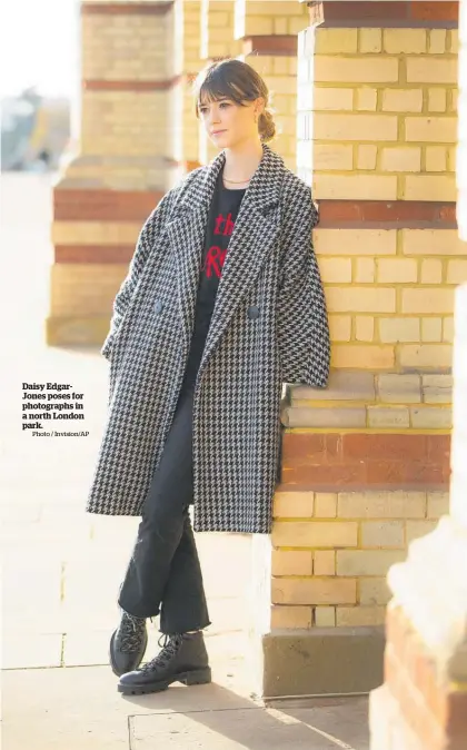  ?? Photo / Invision/AP ?? Daisy EdgarJones poses for photograph­s in a north London park.