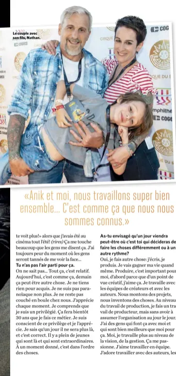  ??  ?? Le couple avec son fils, Nathan.