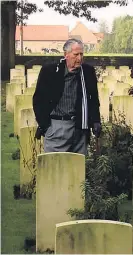  ?? Pictures / Neil Reid ?? Bob Scott (left) and Sir Fred Allen each spoke, during their visit to the cemeteries around Passchenda­ele, of the need for New Zealanders to learn more about the country’s considerab­le human losses on the Western Front.