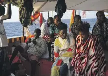  ?? AP ?? More than 140 migrants have been stuck on board the ‘Open Arms’ humanitari­an ship off the Italian coast