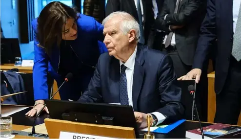  ?? ?? High Representa­tive Josep Borrell chaired the joint meeting of foreign and defence ministers in Luxembourg.