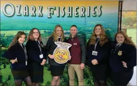  ?? SUBMITTED PHOTO ?? Mount Markham FFA tours Ozark Fisheries in Martinsvil­le, Indiana as part to the National FFA educationa­l experience. Pictured are Senior chapter reporter Victoria Weaver, Senior Mackenzie Geary, Junior Chapter Secretary Katie Livingston, FFA Advisor Eric Bugbee, Senior Sentinel Julia Lewosko, and Senior President Carly Curtis.
