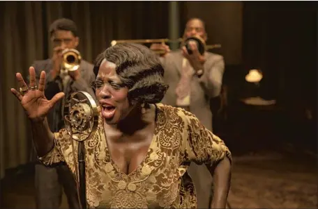  ?? David Lee Netf l i x ?? VIOLA DAVIS thrills as Gertrude “Ma” Rainey, hailed as “the Mother of the Blues,” in the screen adaptation of August Wilson’s 1982 play.