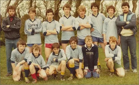  ??  ?? The all-conquering unbeaten Under-15 team of 1981-’82. Back (from left): Seánie O’Shea, Ray Roche, Martin Goff, Mark Goodison, Paddy Murphy, Ray Corcoran, Toddy Wilson, Seán Dempsey. Front (from left): David Goff, Brian Boyle, Larry O’Gorman, Eamon Murphy, Pat Ennis, John Dempsey.