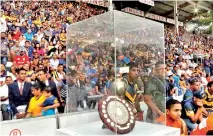  ??  ?? Will the Bradby Shield remain inside where it is or will it be taken out for a winner to claim?