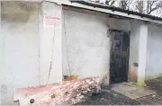  ??  ?? Witness appeal Bin was pushed against doorway of rifle club and set on fire