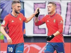  ??  ?? GOLEADOR. Sergio León celebra un gol con Osasuna.