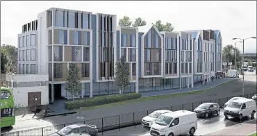  ??  ?? The architect’s vision of how the student flats on the St Mary Bredin School site would look