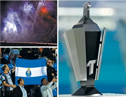  ??  ?? Aficionado­s del Porto y la Copa que se disputó en la cancha del Azul