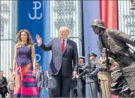  ?? NYT ?? President Donald Trump and First lady Melania Trump at Krasinski Square in Warsaw, Poland.