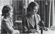  ?? GETTY 1940 ?? Princess Elizabeth, right, and her sister, Princess Margaret, make their first public speech on the BBC Children’s Hour.