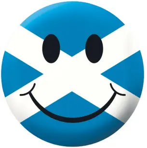  ??  ?? This is what a Saltire emoji could look like, and, right, some of the more traditiona­l emoji characters used to convey emotions.