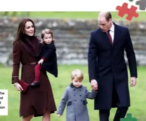  ??  ?? Then and now: The Queen, Philip (and trusty corgi!), and the new generation at Sandringha­m