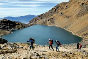  ??  ?? The Langtang National Park in Nepal offers a scenic passage.
Lake Paiku is situated 4,591 metres above sea-level, on the Tibetan Plateau.