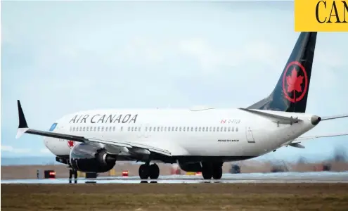  ?? DARRYL DYCK / THE CANADIAN PRESS ?? Air Canada and Westjet say they purchased optional safety features used by the Boeing 737 Max 8’s software system during flight to avert stalls.