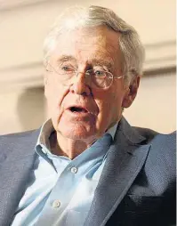  ?? PATRICK T. FALLON/ THE WASHINGTON POST ?? Congresso. Charles Koch não quer qualquer maioria