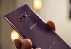  ??  ?? The Galaxy Note 9 has a dual camera array on its rear camera…