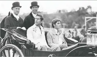  ?? PHOTOS: CALGARY HERALD ARCHIVES. ?? Prince Charles and Prince Andrew arrive for the opening of the Calgary Stampede on July 8, 1977. Prince Charles also served as one of the parade marshals that year.