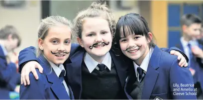  ??  ?? Lily, Beatrice and Amelia at Cleeve School