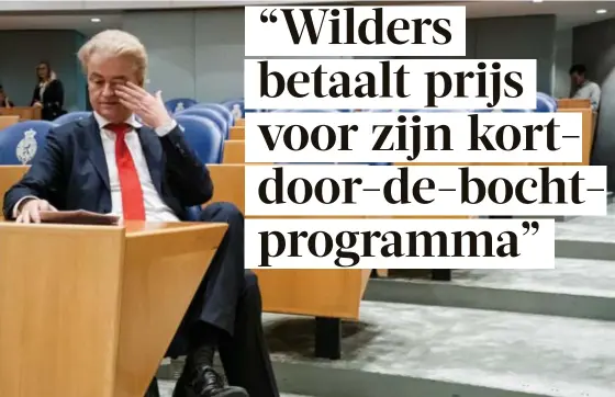  ?? © BART MAAT ?? Vijf maanden na zijn grote verkiezing­szege moet Geert Wilders (PVV) blijven knokken voor een plaats in de volgende Nederlands­e regering.