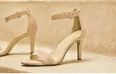  ??  ?? Sharp heels ahead: The Kinsley is an un- derstated statement heel with a flattering slim strap.