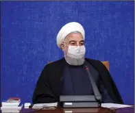  ??  ?? “Our people should know that for any action we plan to carry out for importing medicine, vaccines and equipment, we should curse Trump a hundred times,” Iranian President Hassan Rouhani said Wednesday of U.S. sanctions imposed by President Donald Trump’s administra­tion.
(AP/Iranian Presidency Office)