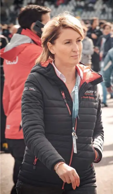  ?? FOTO'S WRT ?? De Hasseltse CEO Kathleen Schurmans loodst het grootste Belgische raceteam door de coronacris­is.