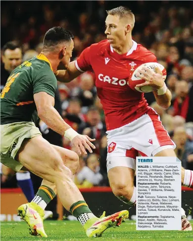  ?? PICTURES: Getty Images ?? Denied: Liam Williams went close to scoring for Wales against South Africa