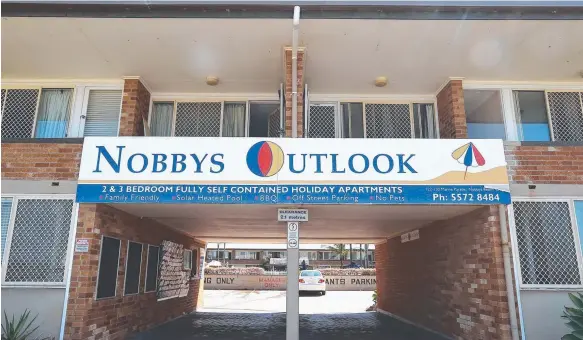  ??  ?? Nobby’s Outlook unit complex at Nobby’s Beach has been put on the market. Picture: DAVID CLARK