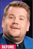  ??  ?? Portly: TV star James Corden BEFORE