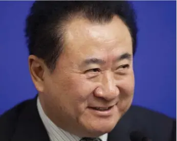  ?? NELSON CHING/BLOOMBERG ?? Wang Jianlin, 58, owns more than 500 cinemas with 6,000 screens, plus 68 karaoke bars.