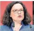  ?? FOTO: AP ?? SPD-Chefin Andrea Nahles