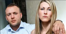  ??  ?? ‘It’s a disgrace’: Kevin Williams, 32, and partner Rachel Lord, 29